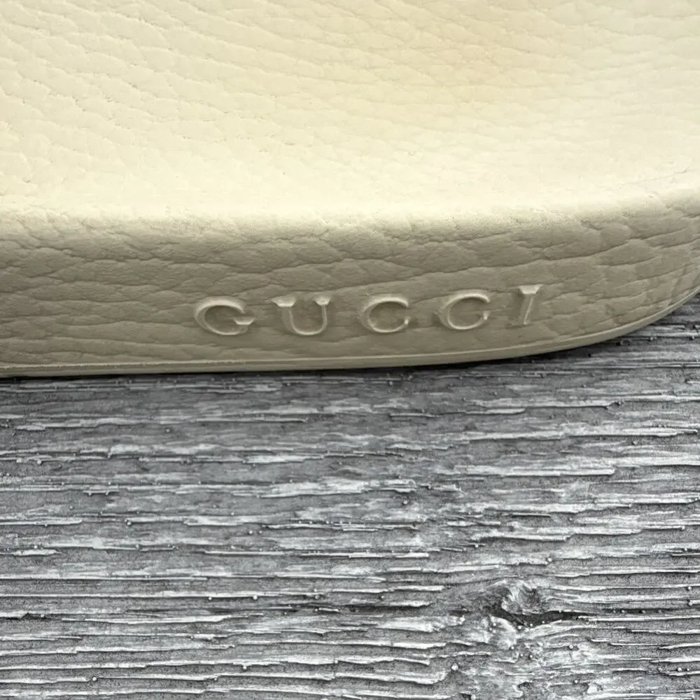 Gucci Women’s GG Blooms Floral Logo Slide Sandals Beige Multicolor US 7.5/8 COA